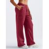 imageYEOREO Sweatpants Womens Cargo Pants Fleece Lined Wide Leg Joggers Baggy Drawstring Nairi Sweat Pants with PocketsAncora Red