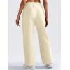 imageYEOREO Sweatpants Womens Cargo Pants Fleece Lined Wide Leg Joggers Baggy Drawstring Nairi Sweat Pants with PocketsApricot