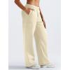 imageYEOREO Sweatpants Womens Cargo Pants Fleece Lined Wide Leg Joggers Baggy Drawstring Nairi Sweat Pants with PocketsApricot