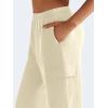 imageYEOREO Sweatpants Womens Cargo Pants Fleece Lined Wide Leg Joggers Baggy Drawstring Nairi Sweat Pants with PocketsApricot