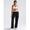 imageYEOREO Sweatpants Womens Cargo Pants Fleece Lined Wide Leg Joggers Baggy Drawstring Nairi Sweat Pants with PocketsBlack