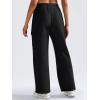 imageYEOREO Sweatpants Womens Cargo Pants Fleece Lined Wide Leg Joggers Baggy Drawstring Nairi Sweat Pants with PocketsBlack