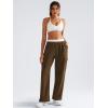 imageYEOREO Sweatpants Womens Cargo Pants Fleece Lined Wide Leg Joggers Baggy Drawstring Nairi Sweat Pants with PocketsCoffee