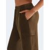 imageYEOREO Sweatpants Womens Cargo Pants Fleece Lined Wide Leg Joggers Baggy Drawstring Nairi Sweat Pants with PocketsCoffee
