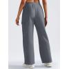 imageYEOREO Sweatpants Womens Cargo Pants Fleece Lined Wide Leg Joggers Baggy Drawstring Nairi Sweat Pants with PocketsDark Gray