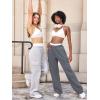 imageYEOREO Sweatpants Womens Cargo Pants Fleece Lined Wide Leg Joggers Baggy Drawstring Nairi Sweat Pants with PocketsDark Gray