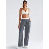 imageYEOREO Sweatpants Womens Cargo Pants Fleece Lined Wide Leg Joggers Baggy Drawstring Nairi Sweat Pants with PocketsDark Gray