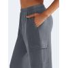 imageYEOREO Sweatpants Womens Cargo Pants Fleece Lined Wide Leg Joggers Baggy Drawstring Nairi Sweat Pants with PocketsDark Gray