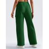 imageYEOREO Sweatpants Womens Cargo Pants Fleece Lined Wide Leg Joggers Baggy Drawstring Nairi Sweat Pants with PocketsDark Green