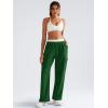 imageYEOREO Sweatpants Womens Cargo Pants Fleece Lined Wide Leg Joggers Baggy Drawstring Nairi Sweat Pants with PocketsDark Green
