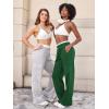 imageYEOREO Sweatpants Womens Cargo Pants Fleece Lined Wide Leg Joggers Baggy Drawstring Nairi Sweat Pants with PocketsDark Green