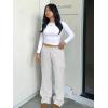 imageYEOREO Sweatpants Womens Cargo Pants Fleece Lined Wide Leg Joggers Baggy Drawstring Nairi Sweat Pants with PocketsSlate Gray