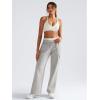imageYEOREO Sweatpants Womens Cargo Pants Fleece Lined Wide Leg Joggers Baggy Drawstring Nairi Sweat Pants with PocketsSlate Gray