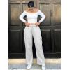 imageYEOREO Sweatpants Womens Cargo Pants Fleece Lined Wide Leg Joggers Baggy Drawstring Nairi Sweat Pants with PocketsSlate Gray