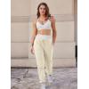 imageYEOREO Womens Fleece Jogger Cargo Sweatpants Marceline Oversize Drawstring Baggy Cinch Bottom with PocketsBeige Marble
