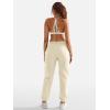 imageYEOREO Womens Fleece Jogger Cargo Sweatpants Marceline Oversize Drawstring Baggy Cinch Bottom with PocketsBeige Marble