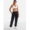 imageYEOREO Womens Fleece Jogger Cargo Sweatpants Marceline Oversize Drawstring Baggy Cinch Bottom with PocketsBlack Marl