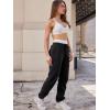 imageYEOREO Womens Fleece Jogger Cargo Sweatpants Marceline Oversize Drawstring Baggy Cinch Bottom with PocketsBlack Marl