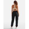 imageYEOREO Womens Fleece Jogger Cargo Sweatpants Marceline Oversize Drawstring Baggy Cinch Bottom with PocketsBlack Marl