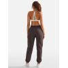 imageYEOREO Womens Fleece Jogger Cargo Sweatpants Marceline Oversize Drawstring Baggy Cinch Bottom with PocketsCoffee