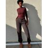 imageYEOREO Womens Fleece Jogger Cargo Sweatpants Marceline Oversize Drawstring Baggy Cinch Bottom with PocketsCoffee