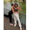 imageYEOREO Womens Fleece Jogger Cargo Sweatpants Marceline Oversize Drawstring Baggy Cinch Bottom with PocketsLight Grey