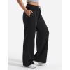 imageYEOREO Womens Wide Leg Sweatpants Drawstring Baggy Sweatpants Penny Fleece Lined Lounge Pants with PocketsBlack