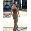 imageYEOREO Womens Wide Leg Sweatpants Drawstring Baggy Sweatpants Penny Fleece Lined Lounge Pants with PocketsCoffee