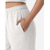 imageYEOREO Womens Wide Leg Sweatpants Drawstring Baggy Sweatpants Penny Fleece Lined Lounge Pants with PocketsWhite Grey