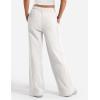 imageYEOREO Womens Wide Leg Sweatpants Drawstring Baggy Sweatpants Penny Fleece Lined Lounge Pants with PocketsWhite Grey