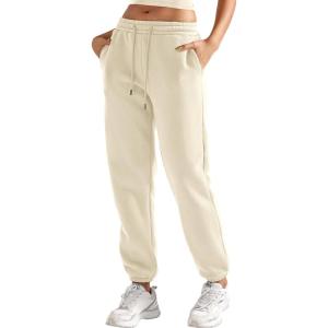 imageYEOREO Womens Fleece Jogger Cargo Sweatpants Marceline Oversize Drawstring Baggy Cinch Bottom with PocketsBeige Marble