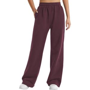 imageYEOREO Womens Wide Leg Sweatpants Drawstring Baggy Sweatpants Penny Fleece Lined Lounge Pants with PocketsAnkela Red