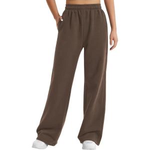 imageYEOREO Womens Wide Leg Sweatpants Drawstring Baggy Sweatpants Penny Fleece Lined Lounge Pants with PocketsDark Coffee