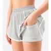 imageYEOREO Flowy Gym Workout Shorts with Pockets for Women 2 in 1 Athletic Running Yoga Mini Skorts Skylari Summer Tennis ShortsLight Gray