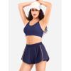 imageYEOREO Flowy Gym Workout Shorts with Pockets for Women 2 in 1 Athletic Running Yoga Mini Skorts Skylari Summer Tennis ShortsNavy Blue
