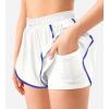 imageYEOREO Flowy Gym Workout Shorts with Pockets for Women 2 in 1 Athletic Running Yoga Mini Skorts Skylari Summer Tennis ShortsWhite