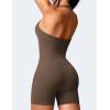 imageYEOREO Jumpsuits Workout Romper For Women Shorts Tummy Control One Piece Sienna Yoga Jumpsuits WomensCoffee