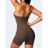imageYEOREO Jumpsuits Workout Romper For Women Shorts Tummy Control One Piece Sienna Yoga Jumpsuits WomensCoffee