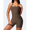 imageYEOREO Jumpsuits Workout Romper For Women Shorts Tummy Control One Piece Sienna Yoga Jumpsuits WomensCoffee