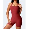 imageYEOREO Jumpsuits Workout Romper For Women Shorts Tummy Control One Piece Sienna Yoga Jumpsuits WomensRed