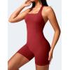 imageYEOREO Jumpsuits Workout Romper For Women Shorts Tummy Control One Piece Sienna Yoga Jumpsuits WomensRed