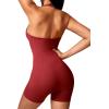 imageYEOREO Jumpsuits Workout Romper For Women Shorts Tummy Control One Piece Sienna Yoga Jumpsuits WomensRed