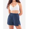 imageYEOREO Pearlire Running Shorts for Women Pockets Quick Dry Mid Rise Elastic Athletic Workout Gym ShortsDeep Blue