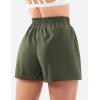imageYEOREO Pearlire Running Shorts for Women Pockets Quick Dry Mid Rise Elastic Athletic Workout Gym ShortsOlive Green