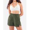 imageYEOREO Pearlire Running Shorts for Women Pockets Quick Dry Mid Rise Elastic Athletic Workout Gym ShortsOlive Green