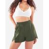 imageYEOREO Pearlire Running Shorts for Women Pockets Quick Dry Mid Rise Elastic Athletic Workout Gym ShortsOlive Green