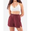 imageYEOREO Pearlire Running Shorts for Women Pockets Quick Dry Mid Rise Elastic Athletic Workout Gym ShortsWine Red