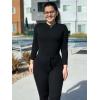 imageYEOREO Two Piece Sets for Women Long Sleeve Tops Lounge Set Drawstring Wide Leg Pants Ava MatchingBlack