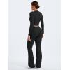 imageYEOREO Two Piece Sets for Women Long Sleeve Tops Lounge Set Drawstring Wide Leg Pants Ava MatchingBlack