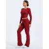 imageYEOREO Two Piece Sets for Women Long Sleeve Tops Lounge Set Drawstring Wide Leg Pants Ava MatchingCherry Red